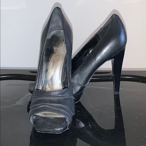 Black leather jessica Simpson heels